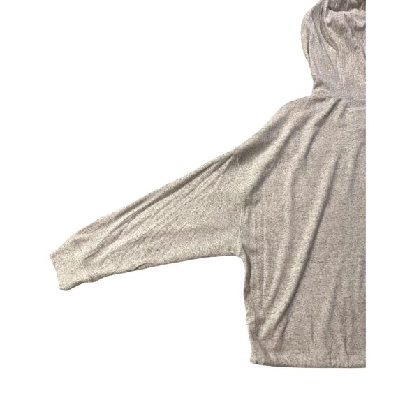 Chaser Oatmeal Hooded Pullover Crop Top With Drawstring Hem Large - Picture 8 of 10